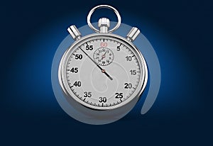 Stopwach on blue background