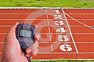 Stopwatch in athletics field