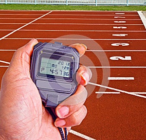 Stopwatch in athletics field