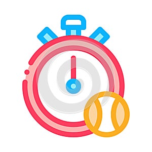 Stopwatch Ball Icon Vector Outline Illustration