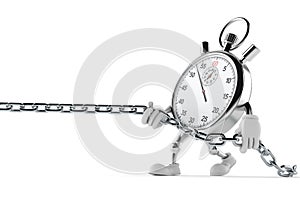 Stopwatch character pulling chain