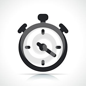 Stopwatch or chronometer black icon