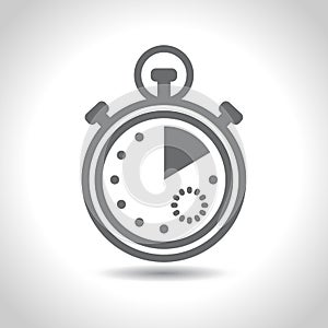 Stopwatch, clock icon. Vector pictogramm on white background.