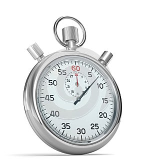 stopwatch 3d illustration over white background