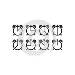 Stopwatch dial clock simple vector icon set.
