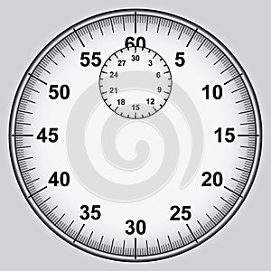 Stopwatch dial with numbers