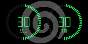 Stopwatch digital green countdown timer