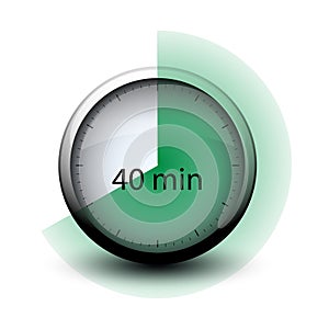 Stopwatch with expiring time 40 minutes web icon