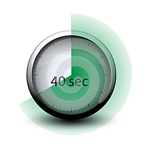 Stopwatch with expiring time 40 seconds web icon