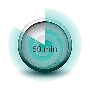 Stopwatch with expiring time 50 minutes web icon