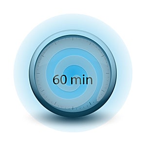 Stopwatch with expiring time 60 minutes web icon