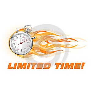 Stopwatch in flame - limited time offer banner