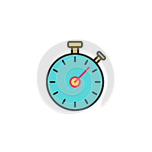 Stopwatch flat vector icon sign symbol