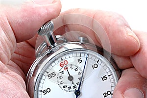 Stopwatch in a hand