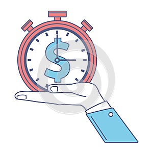 Stopwatch hand holding