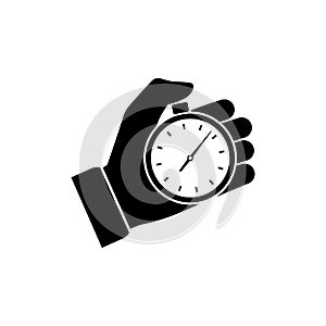Stopwatch in hand, icon