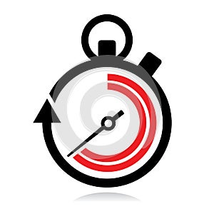 stopwatch icon with arrow