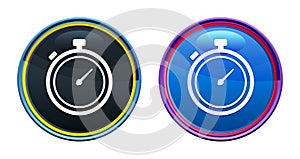 Stopwatch icon artistic glassy round buton set illustration