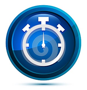 Stopwatch icon elegant blue round button illustration