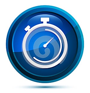 Stopwatch icon elegant blue round button illustration