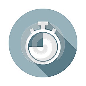 Stopwatch icon in Flat long shadow style. One of web collection icon can be used for UI, UX