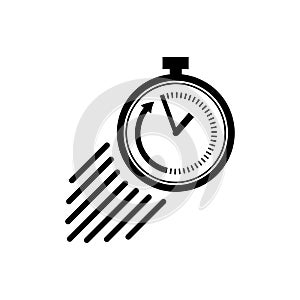 Stopwatch icon in flat style. Symbol of speed