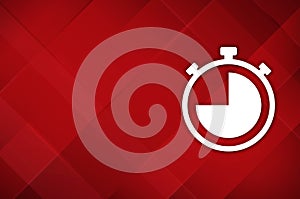 Stopwatch icon modern layout design abstract red background illustration