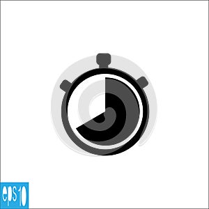 Stopwatch icon, sign blac color - vector illustration