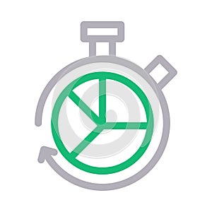 Stopwatch vector color line icon