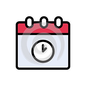 Stopwatch vector color line icon