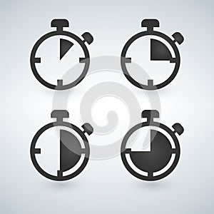 Stopwatch icons set, timer icon