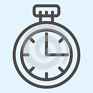Stopwatch line icon. Timer, watch, chronometer for measuring time. Sport vector design concept, outline style pictogram