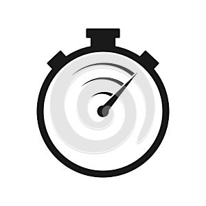 Stopwatch line vector icon. Fast time delivery