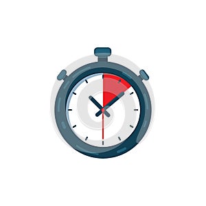 Stopwatch with ours, minuts and seconds arrows for business theme or sport. Stopwatch delivery moment time icon vector eps10.