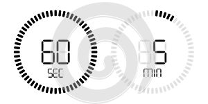 Stopwatch second minute countdown digital timer