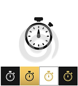 Stopwatch sign or quick accurate analogue clock chronometer timer vector icon