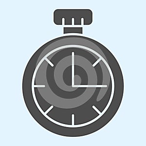 Stopwatch solid icon. Timer, watch, chronometer for measuring time. Sport vector design concept, glyph style pictogram