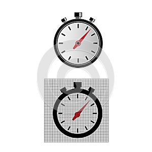 Stopwatch. The time meter. Chronometer. Vector illustration