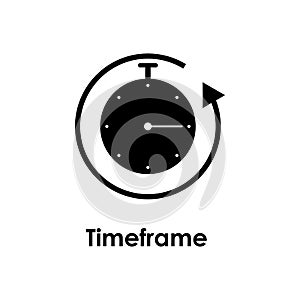 stopwatch, timeframe, arrow icon. One of business collection icons for websites, web design, mobile app