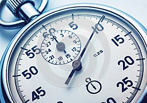 Stopwatch timekeeper studio isolated on white background photo