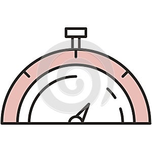 Stopwatch timer icon half hour and part time flat vector design