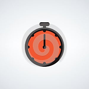 Stopwatch or timer icon, logo. Chronometer, deadline time interval sign. Time measurement Stock vector illustration photo