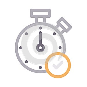 Stopwatch vector color line icon