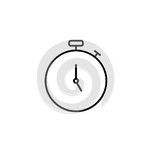 Stopwatch vector icon. Symbol in Line Art Style for Design, Presentation, Website or Apps Elements. Sport equipage