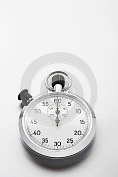 Stopwatch on white background studio shot