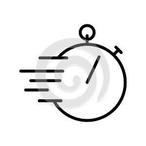 stopwatching timer outline vector icon