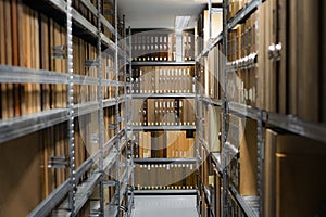 Storage archive depostiory room with folders