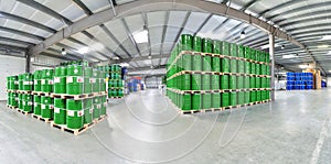 storage of barrels in a chemical factory - logistics and shipping