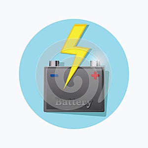 Storage battery fat icon. Vector.