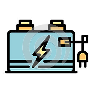 Storage battery icon color outline vector
